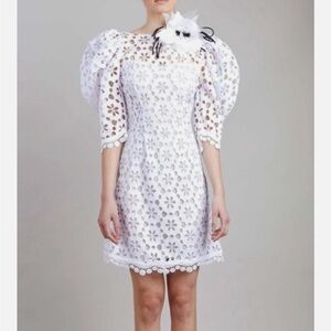 NWT Elie Saab Optic White Lace Dress
